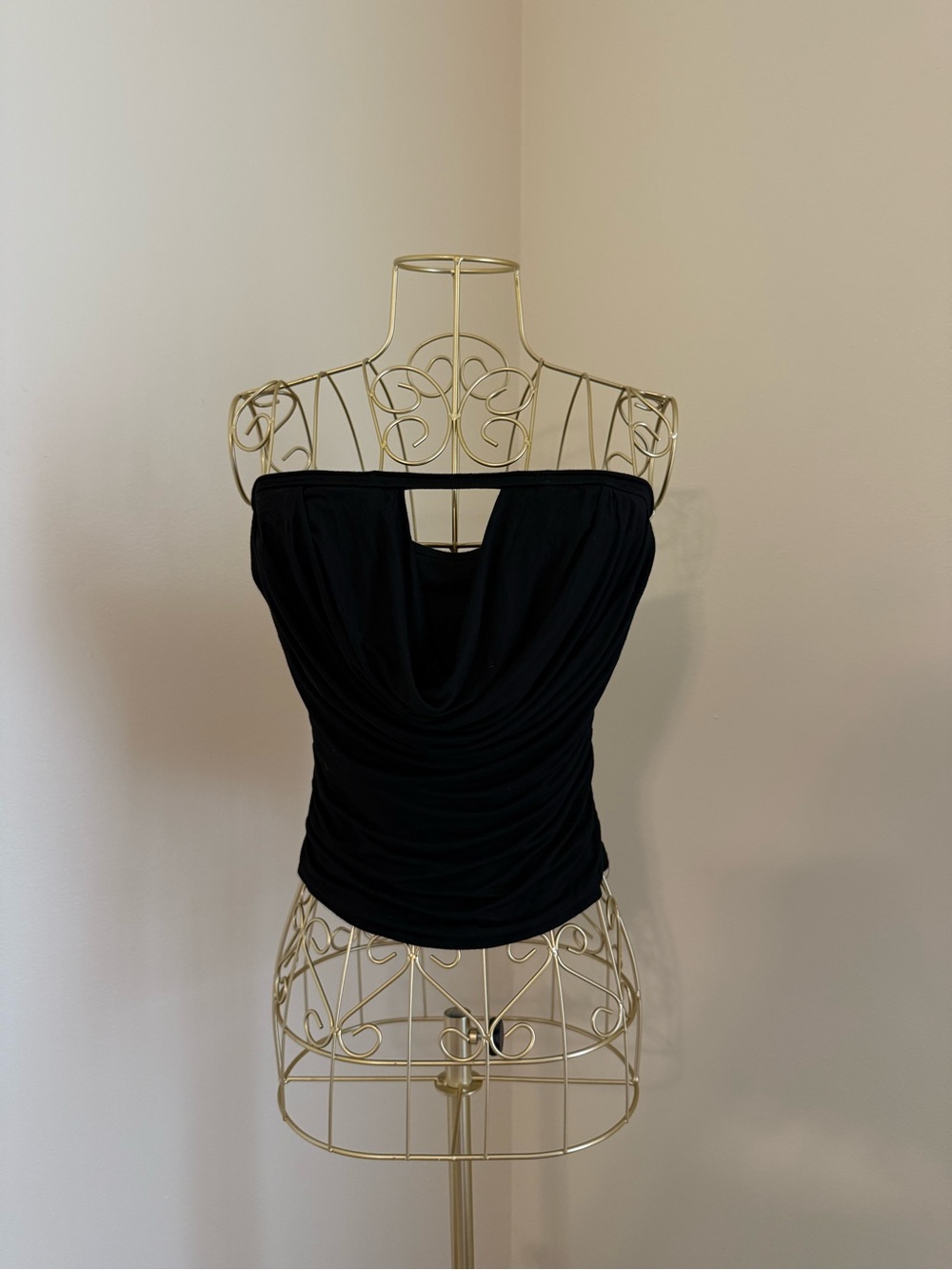PacSun Black Strapless Draped Top